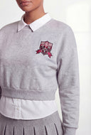 Ivey Graphic Shirt Collar Layered Sweatshirt