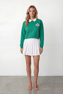 Ivey Graphic Shirt Collar Layered Sweatshirt