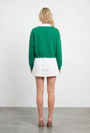 Ivey Graphic Shirt Collar Layered Sweatshirt
