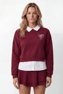 Ivey Graphic Shirt Collar Layered Sweatshirt