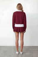 Ivey Graphic Shirt Collar Layered Sweatshirt