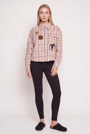 Graphic Patch Plaid Shirt