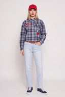 Graphic Patch Plaid Shirt