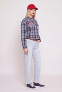 Graphic Patch Plaid Shirt