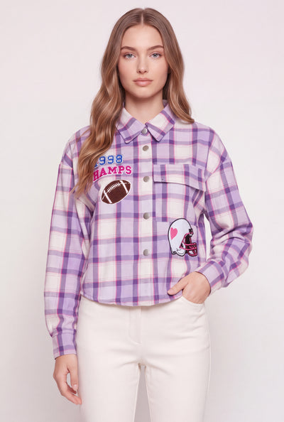 Graphic Patch Plaid Shirt