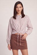 Striped Drawstring Shirt