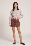Striped Drawstring Shirt