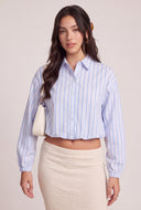 Striped Crop Bubble Shirt