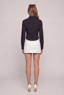 Ruched Button Front Top
