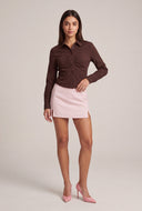 Ruched Button Front Top