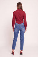 Ruched Button Front Top