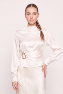Satin Tie Waist Top