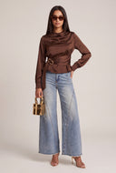 Satin Tie Waist Top