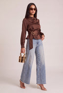 Satin Tie Waist Top