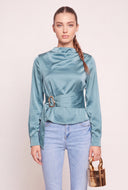 Satin Tie Waist Top