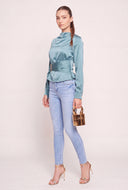 Satin Tie Waist Top