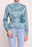 Satin Tie Waist Top