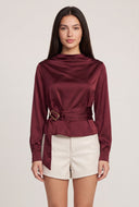 Satin Tie Waist Top