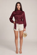 Satin Tie Waist Top