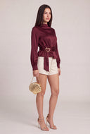 Satin Tie Waist Top