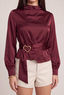 Satin Tie Waist Top