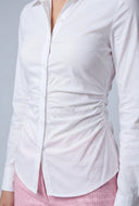 Ruched Button Front Shirt