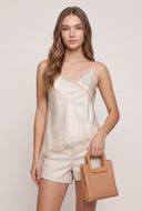 Lace Trim Satin Cami