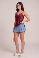 Lace Trim Satin Cami