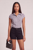 Striped Cap Sleeve Shirt