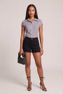 Striped Cap Sleeve Shirt