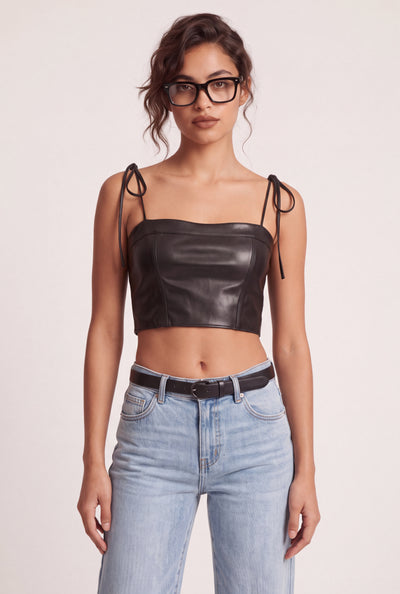 Vegan Leather Crop Cami