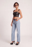 Vegan Leather Crop Cami