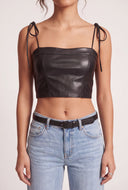 Vegan Leather Crop Cami