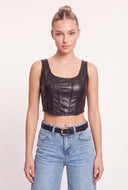 Vegan Leather Crop Corset Top