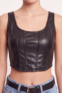 Vegan Leather Crop Corset Top