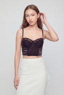Lace Detail Cropped Bustier Top