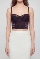 Lace Detail Cropped Bustier Top