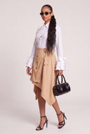 Ruffle Sleeve Button Front Shirt