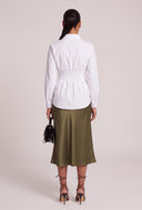 Smocked Long Sleeve Peplum Top