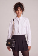 Neck Tie Crop Shirt