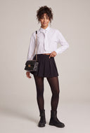 Neck Tie Crop Shirt