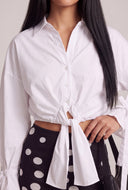 Tie Front Crop Shirt