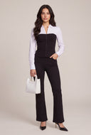 Color Block Long Sleeve Corset Top