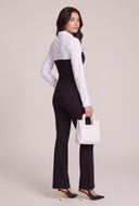 Color Block Long Sleeve Corset Top