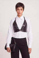 Vegan Leather Halter Top and Shirt