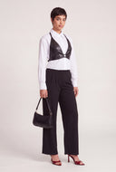 Vegan Leather Halter Top and Shirt