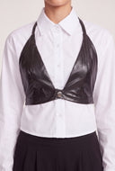 Vegan Leather Halter Top and Shirt