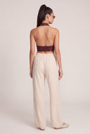 Vegan Leather Buckle Halter Top