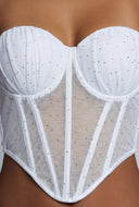 Glam Sweetheart Crop Bustier Top