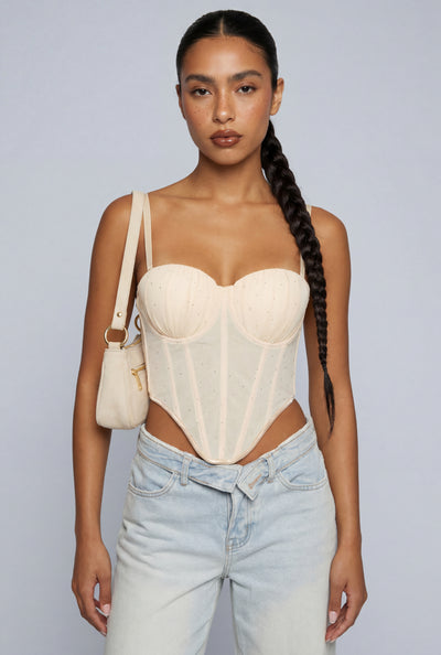 Glam Sweetheart Crop Bustier Top